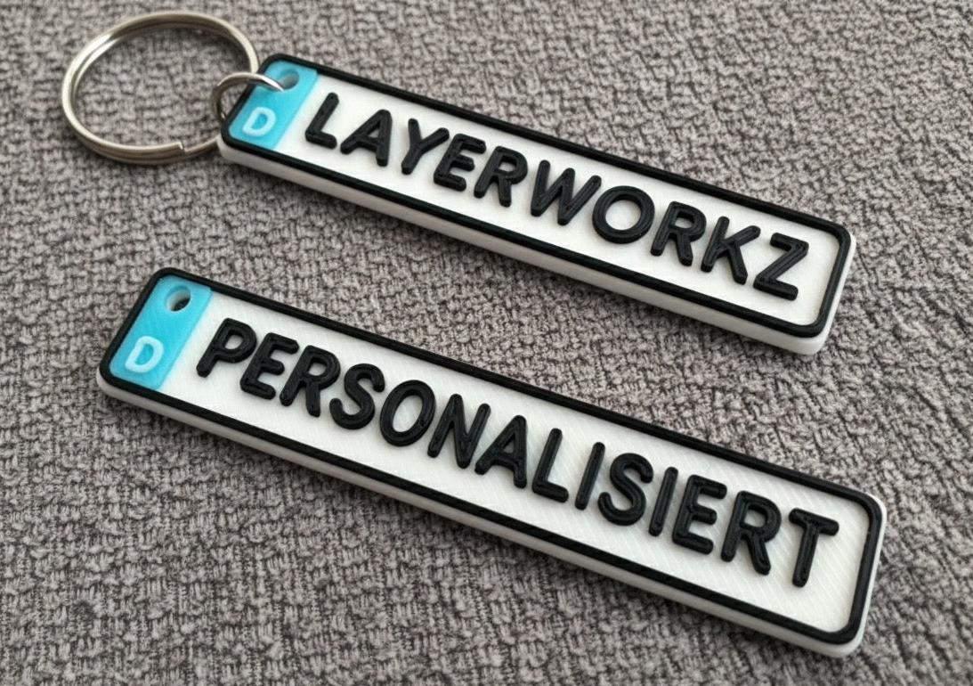 🚗 Personalisierter Kennzeichen-Schlüsselanhänger – Dein Mini-Nummernschild für den Schlüsselbund!